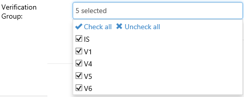 Filter by Verification Group